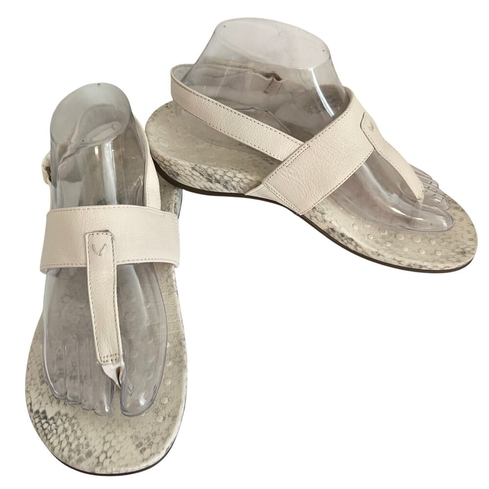Vionic Tala Cream Nappa Leather T-Strap Slingback Sandals Comfort Ortho 8